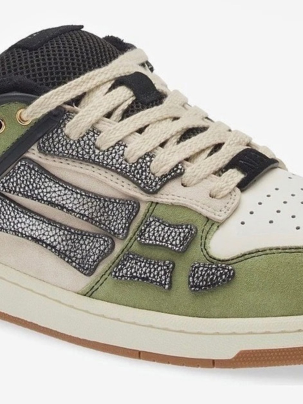 AMIRI Skel Top Low White Green Sneakers Green & White